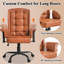 Fauteuil de bureau ergonomique en cuir de polyuréthane brun-1045965549