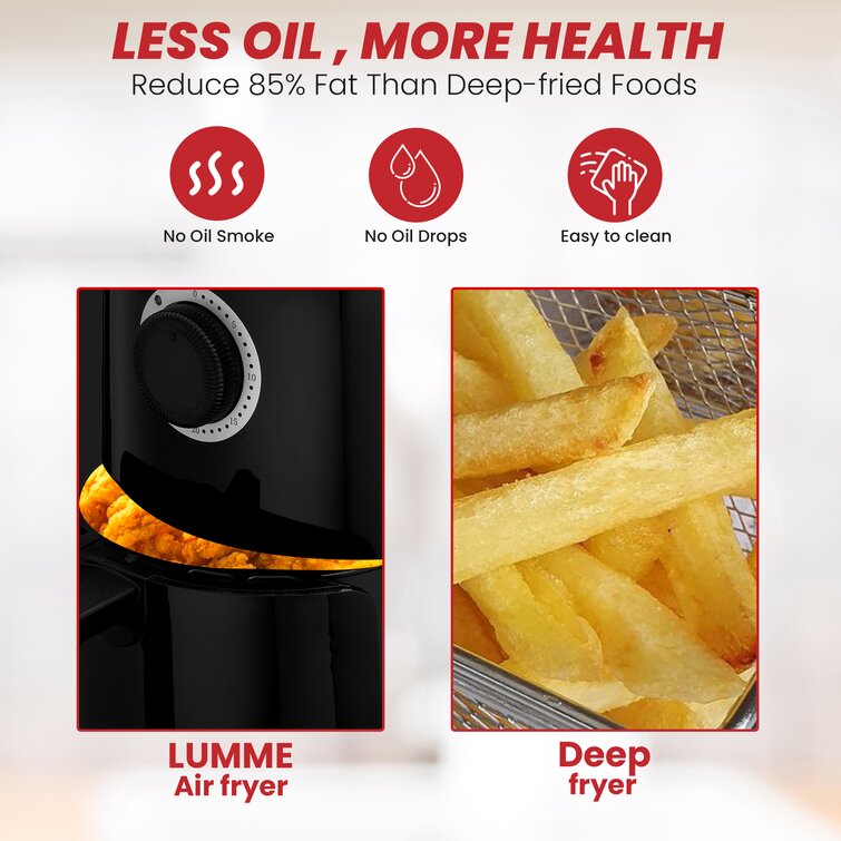 Lumme AF-001 2 LTR Air Fryer Healthy Frying Black