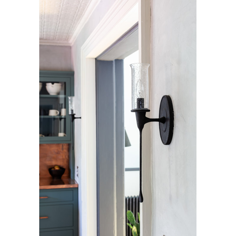Chisel 1 Light Wall Sconce, Black Iron