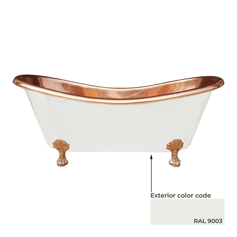 1828.8mm x 812.8mm Freestanding Soaking Copper Bathtub