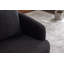 035-Fauteuil d'appoint pivotant en tissu avec pieds ronds en bois brun foncé, noir