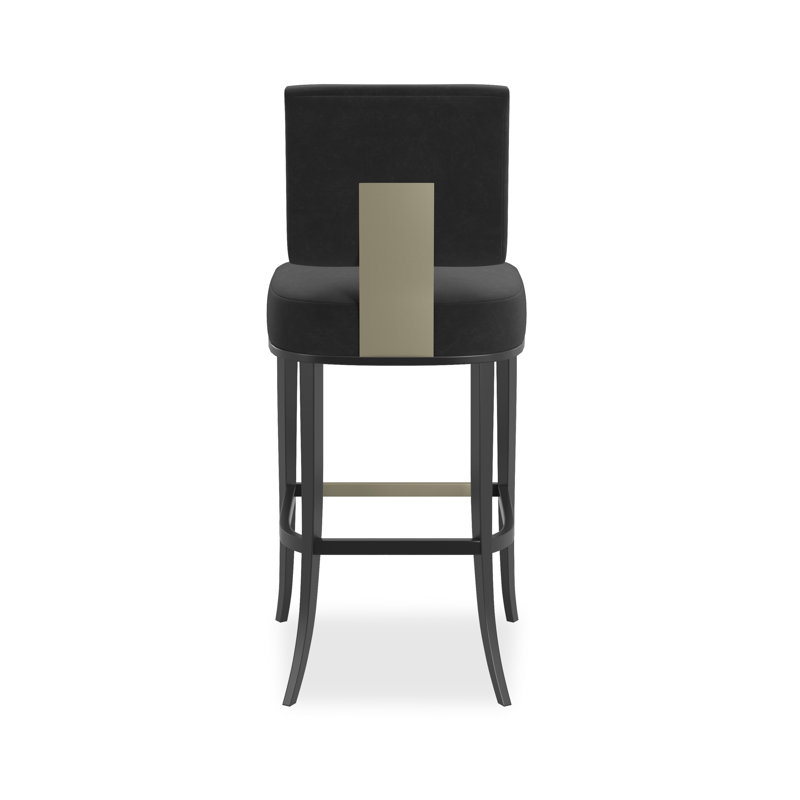 Reserved Seating Upholstered Stool, Bar Stool (29" Seat Height), Black