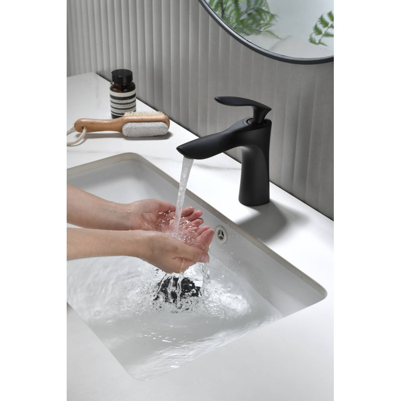Centerset Single-handle Bathroom Faucet with Drain Assembly, Matte Black
