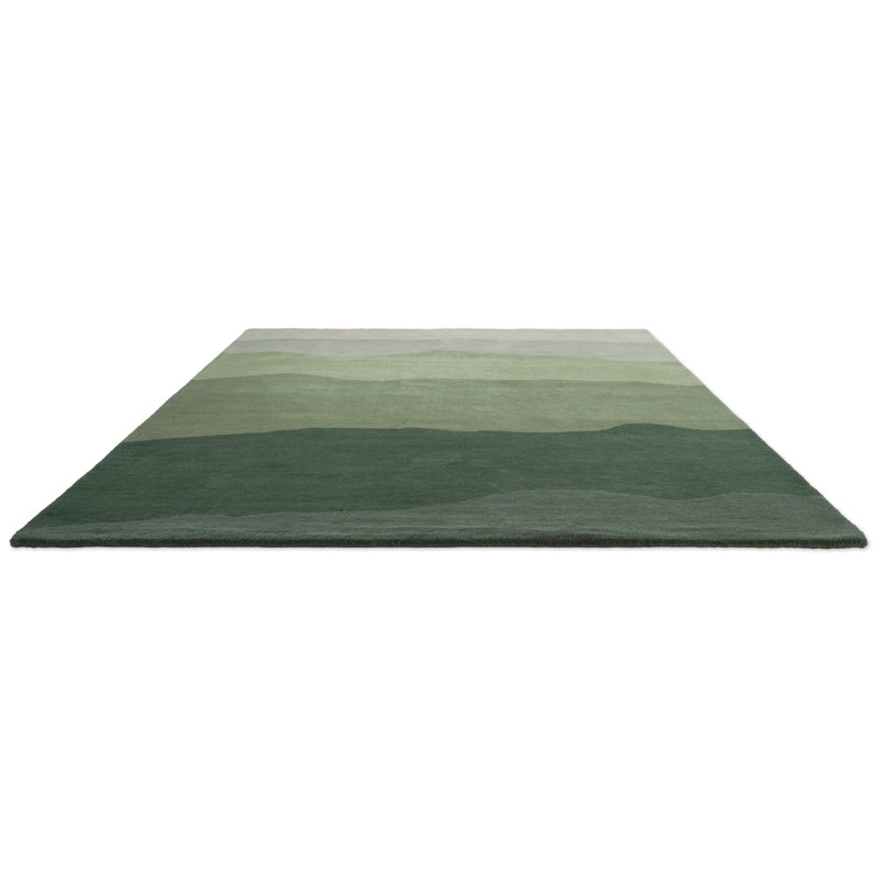 Sedimentary Handmade Wool Abstract Area Rug, Pine, Rectangle 4'7 x 6'7