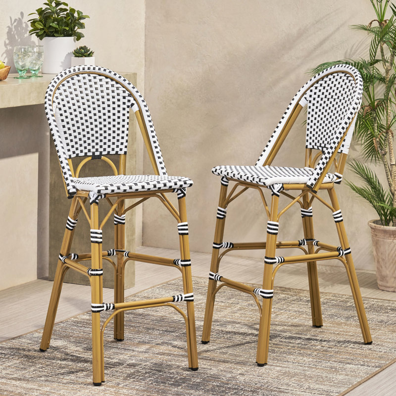 Cadre en aluminium avec finition 29,5 "français blanc et noir, PE, avec sièges pour 2 personnes, aspect noir, idéal pour la détente