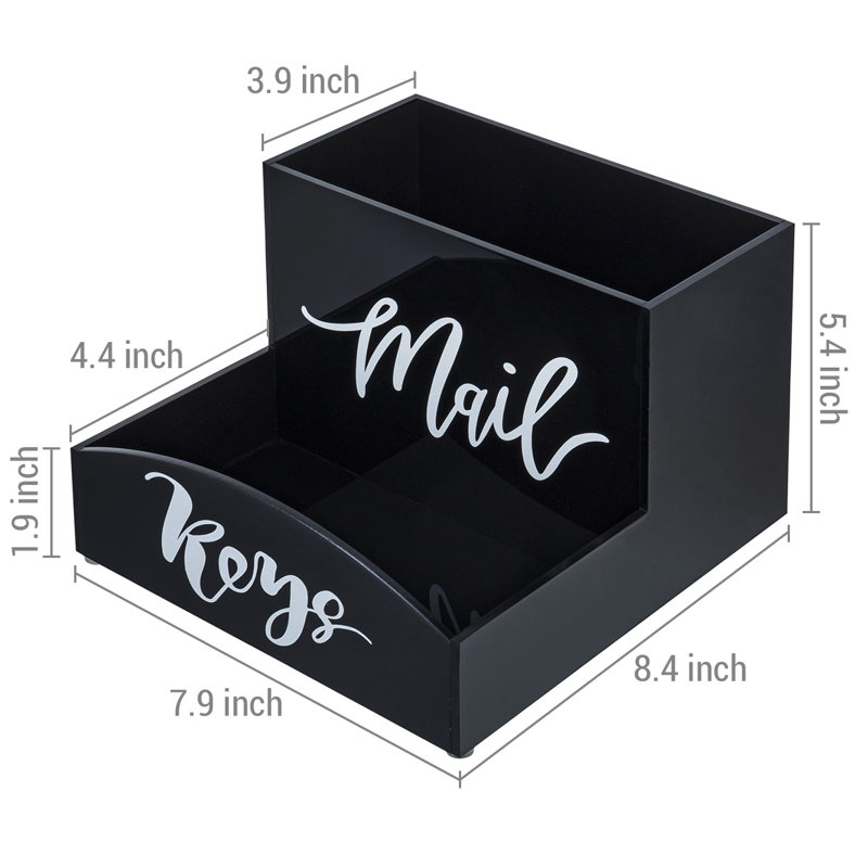 Black Desk Organizer For Keys and Mails Storage