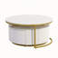 Table basse gigogne ronde moderne avec 2 grands tiroirs pour un rangement élégant et une décoration intérieure élégante, parfaite pour le salon
