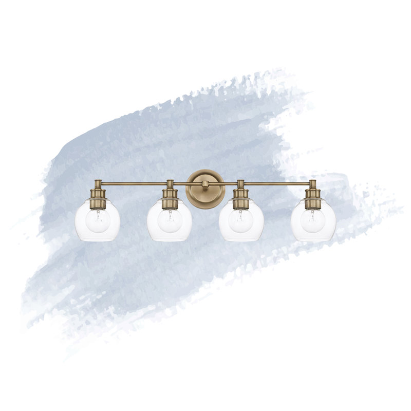 Warrenton 4 - Light Dimmable Vanity Light, Aged Brass