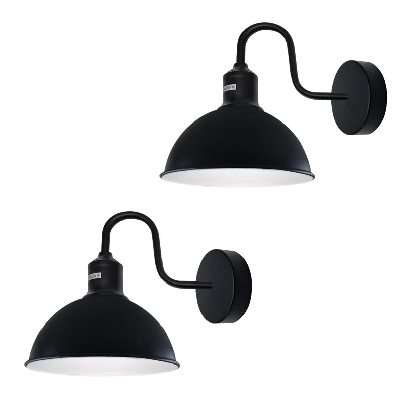 Foshee Armed Sconce, Black/White