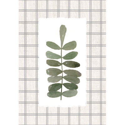 Reproduction d’art sur toile tendue à carreaux feuilles d’aquarelle