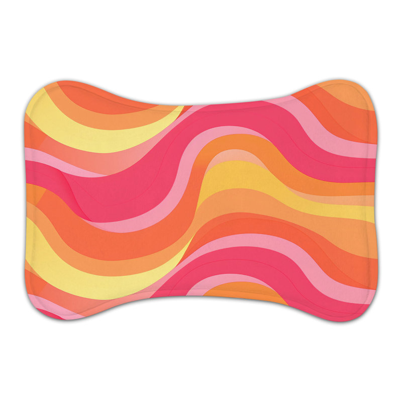 Pink Boogie - 1 Piece Bone Shape Feeding Mat, XL (18")