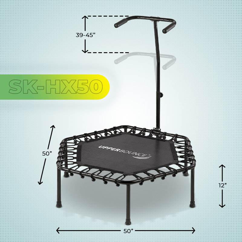 Mini trampoline 50 po avec rebords hexagonaux ajustables Machrus Upper Bounce, Noir