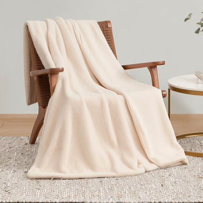 Jessica Simpson 50" X 70" Faux Fur Throw Blankets In Sea Salt