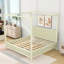 Lit plateforme à baldaquin en bois avec tête de lit-129390594-129390598