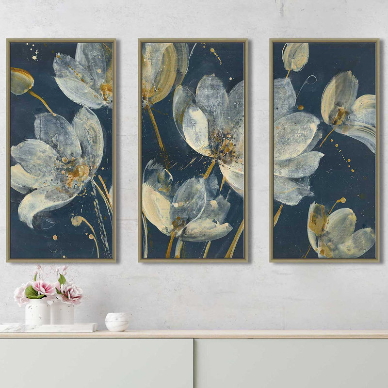 " Translucent Garden " 3 - Pieces Painting Print, 33.5" H x 52.5" W x 2" D