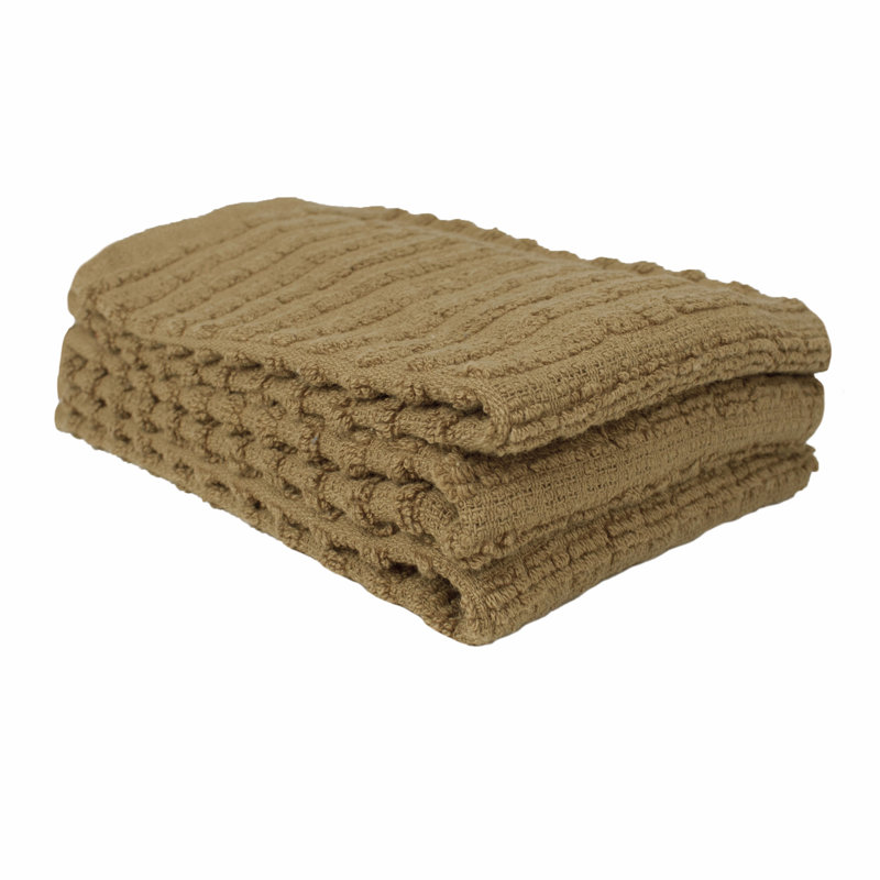 Cotton Waffle Dish Cloth Kitchen Towel, Mocha