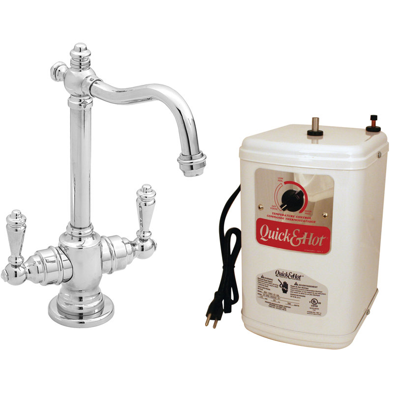 Victorian 9" 2-Handle Hot and Cold Water Dispenser Faucet with Heating Tank, Polished Chrome