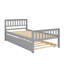Structure de lit plateforme en bois robuste avec lit gigogne escamotable-759794305