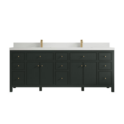 84'' Double Bathroom Vanity with Quartz Top