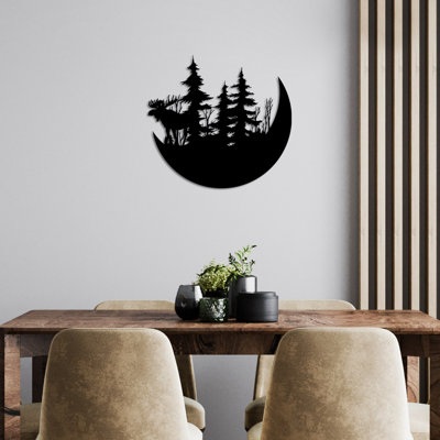Decorative Metal Wall Accessory, Black, 27.6 x 25.6 inches | 100% Metal, Thickness: 0.06 inches | Lightweight Design (5.1 lbs) | Easy Wall Mounting for Home Decor, Modern Style & Unique Decoration