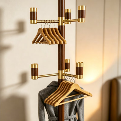 Portemanteau en bois d'hévéa massif