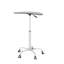 Adjustable Height Transparent Tempered Glass Table Desk Table With Lockable Wheels(Adjustable Range 24.2 "32.7 ")-1239866340