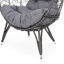 Chaise tendance en forme de larme - Confort d'assise extérieur, style patio gris et blanc