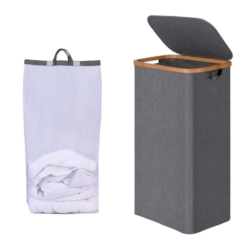 Bhargava Laundry Hamper with Handles, Grey, 70 x 44 x 25