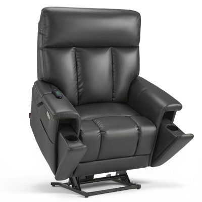 Heavy-Duty 500 lbs. Weight Capacity 28" Seat Width Dual Motor Power Recliner Lift Chair with Hidden Cup Holder, Infinite Position , Faux Leather