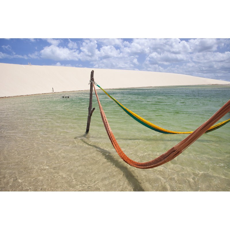 Hammocks In Lagoon - Wrapped Canvas Print, 30cm H x 46cm W x 3.8cm D