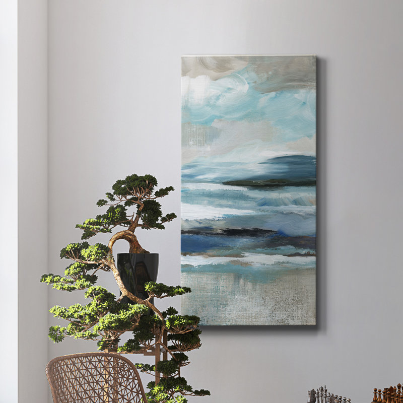 Distant Drama II - peinture sur toile tendue, H 24 po x l 12 po x P 1 po