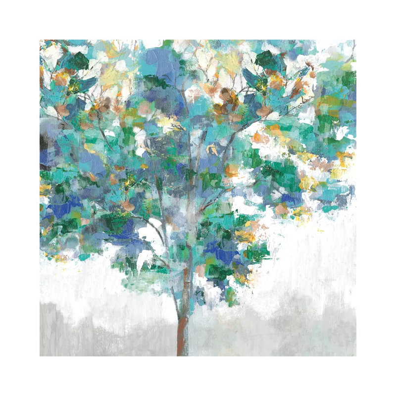 Climbing Blue by Eva Watts - Wrapped Canvas Painting, 45.72 cm H x 45.72 cm W x 3.175 cm D