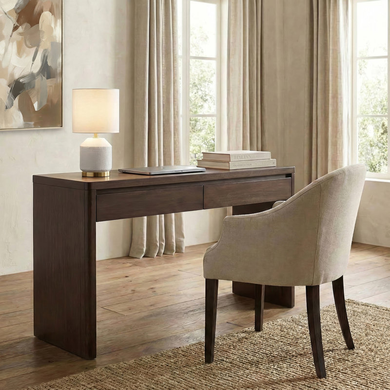 Bureau rectangulaire Deroche de 48 po de large avec grain noir, Grain noir