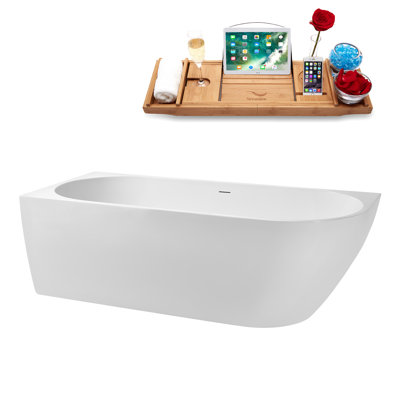 Baignoire autoportante 71 po avec plateau interne Streamline