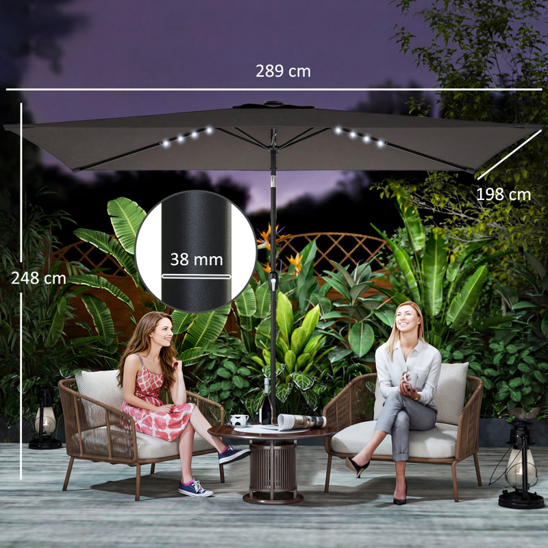 289cm Market Parasol, Black