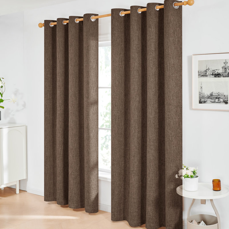 Milay Blackout Grommet Curtain Panel, 52" W x 96" L, Brown