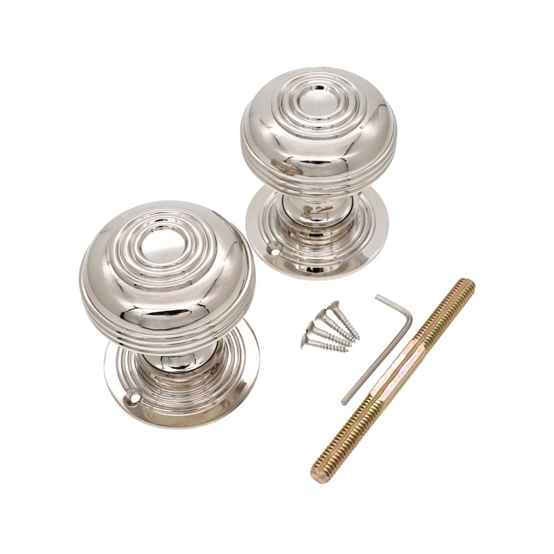 Bloxwich Large 60mm Rim/Mortice Door Knob, Polished Nickel