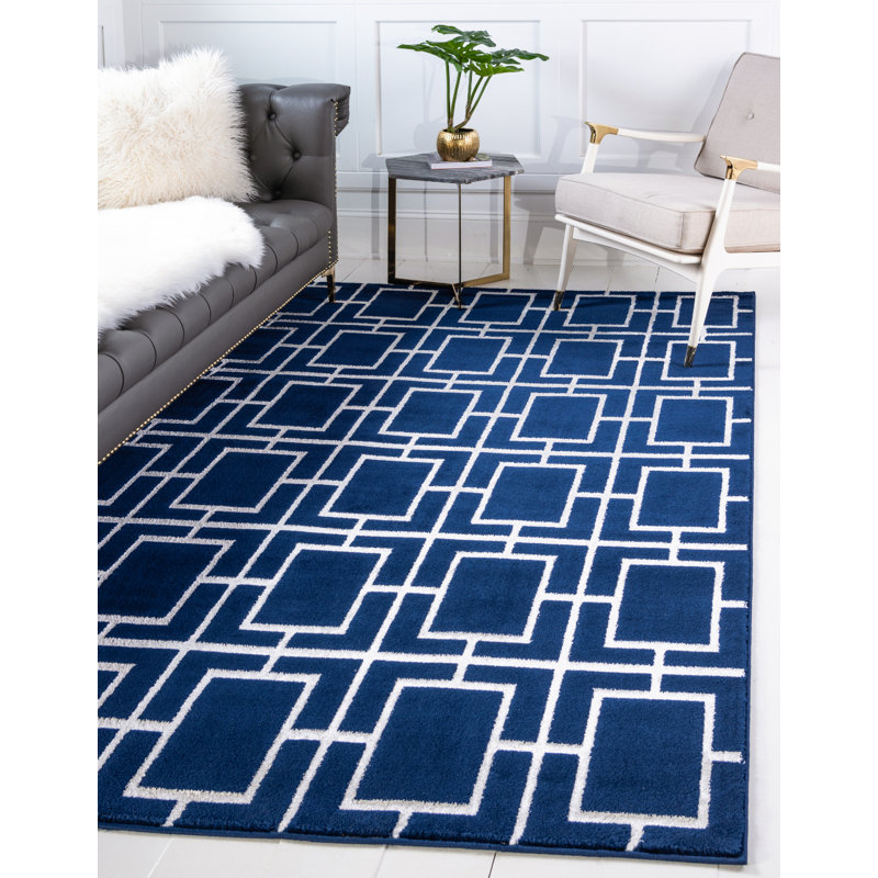 Glam Blue/White Rug, Rectangle 244 x 305cm