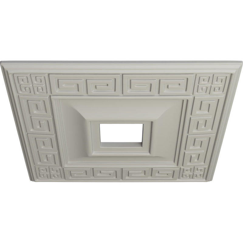 Endurathane Eris Ceiling Medallion, 18"W x 18"H x 3 1/2"ID x 1 1/8"P (Fits Canopies up to 9 7/8"), Hand-Painted Pot of Cream Finish