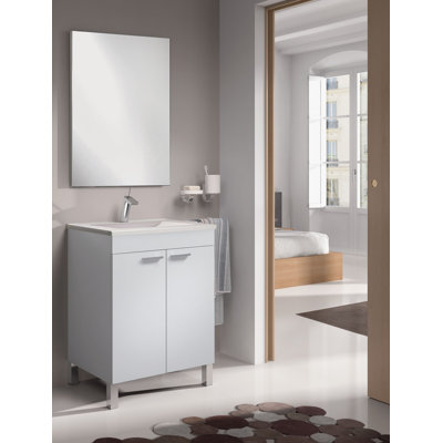 Dirito 60cm Single Bathroom Vanity Base Only in White