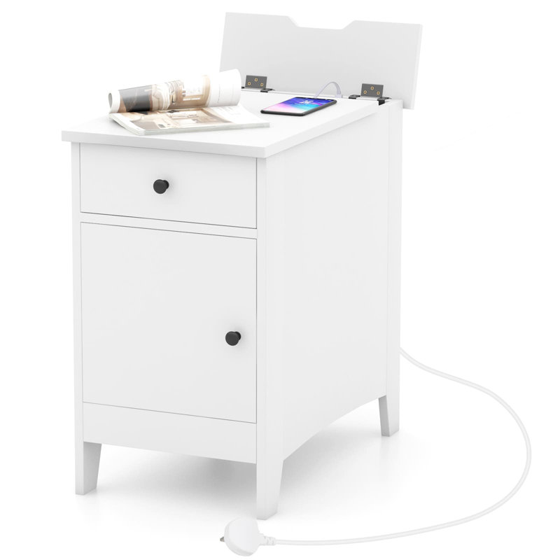 Asfiya End Table, White