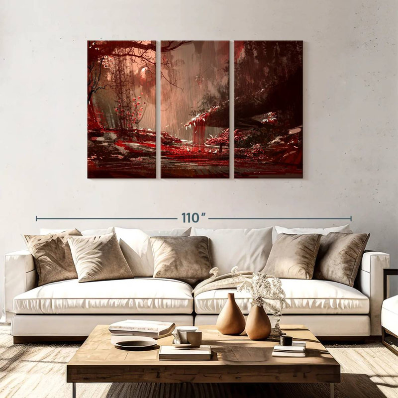 Kelan Blood Red Forest, 48" H x 74" W