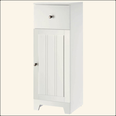Compact Bathroom Storage Cabinet – 1 Drawer & Adjustable Shelf, Anti-Tip for Bathroom/Living Room