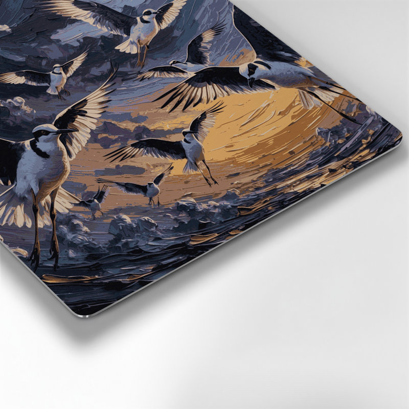 Oiseaux, art mural gris, H 12 po x l 12 po