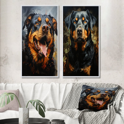 Rottweiler Resilience - Dog Wall Art Prints Set Of 2