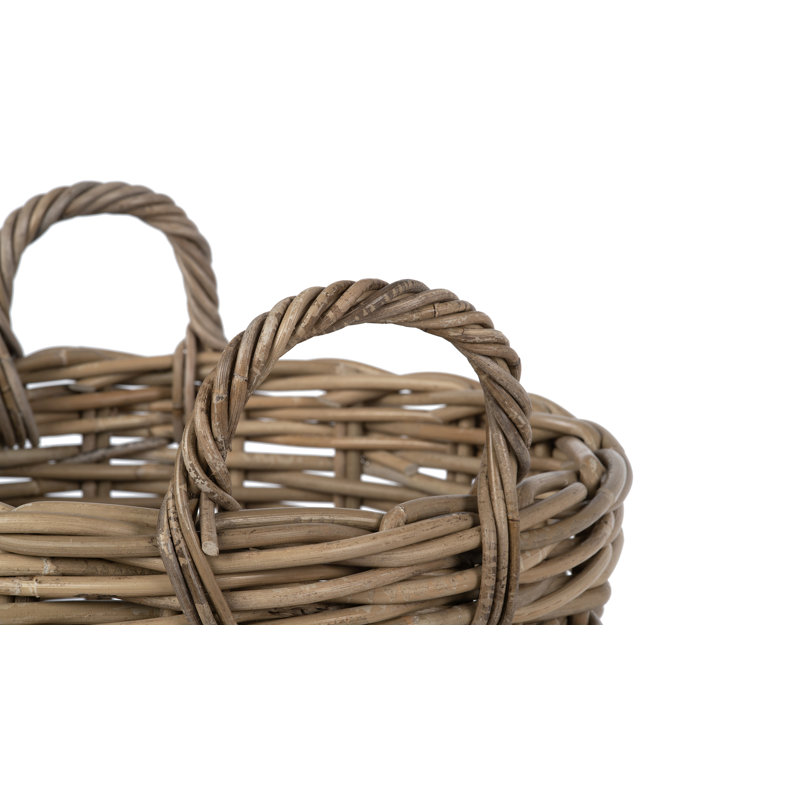 Beachcrest Home™ Ayriauna Rattan Basket, Medium - 14.5"H x 14.5"W x 14.5"D