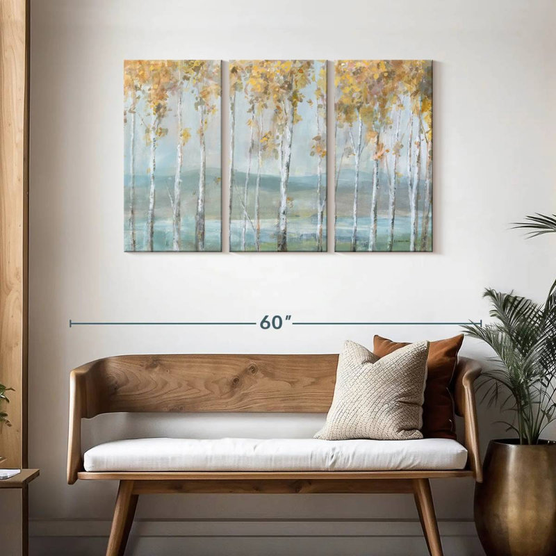 Alvord Lakeview Birches, H 28 po x l 45 po