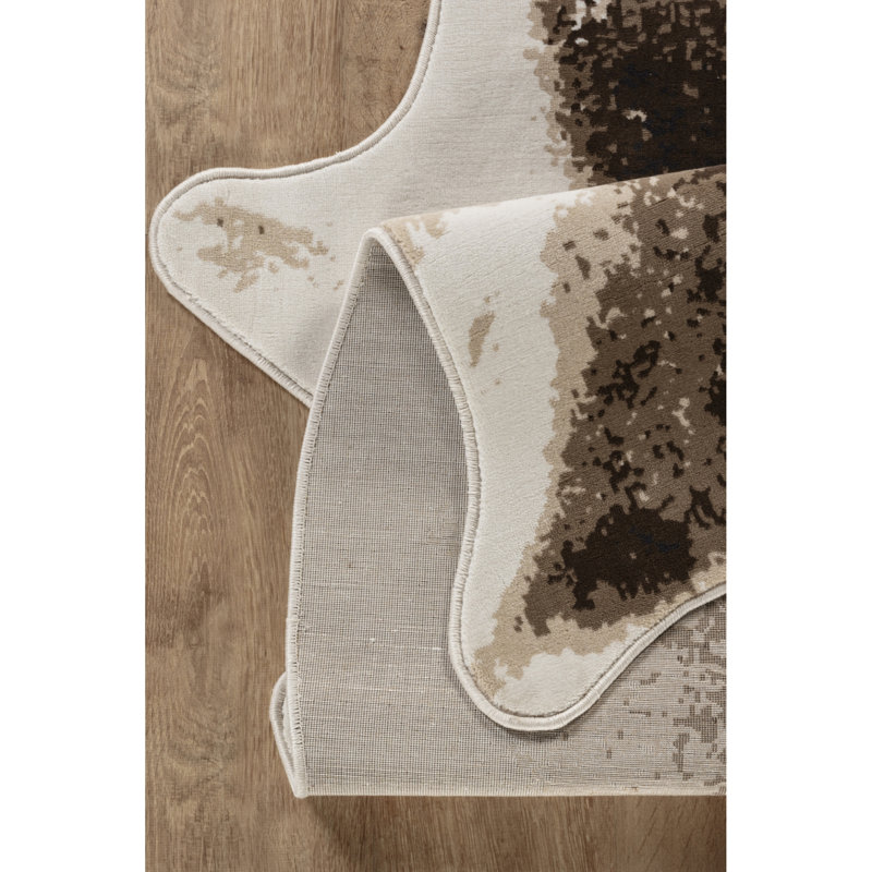 Stain-resistant Polyester Cowhide Rug For Rustic & Modern Spaces