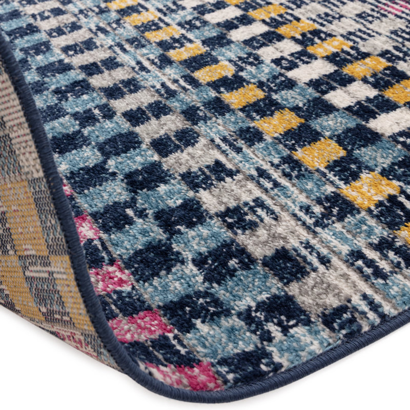 Ralph Geometric Blue Multi Area Rug, Rectangle 200 x 290 cm