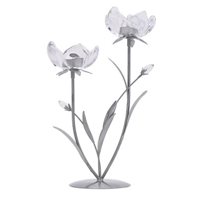 36Cm Glass Metal Tabletop Votive Holder